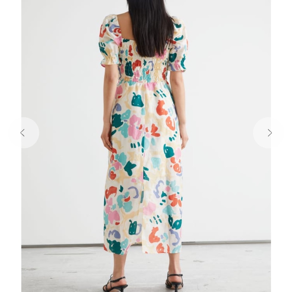 & OTHER STORIES PRINTED LINEN MIDI DRESS - Picture 3 of 12